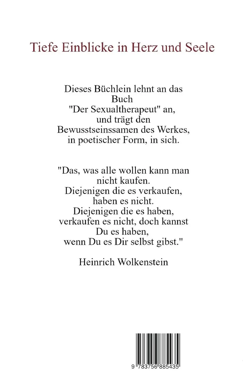 Rückseite: 9783756885435 | Essenzen des Herzens | Heinrich Wolkenstein | Taschenbuch | 104 S.