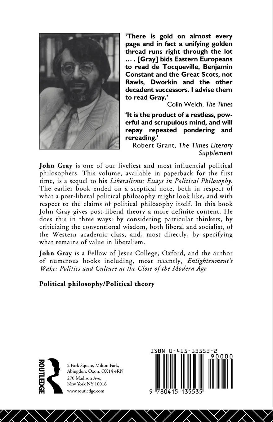 Rückseite: 9780415135535 | Post-Liberalism | Studies in Political Thought | John Gray | Buch