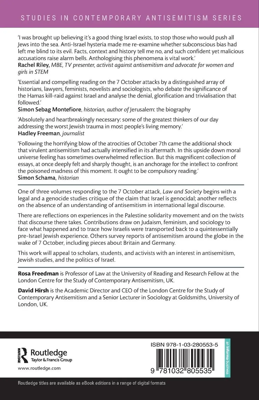 Rückseite: 9781032805535 | Responses to 7 October | Law and Society | Rosa Freedman (u. a.)