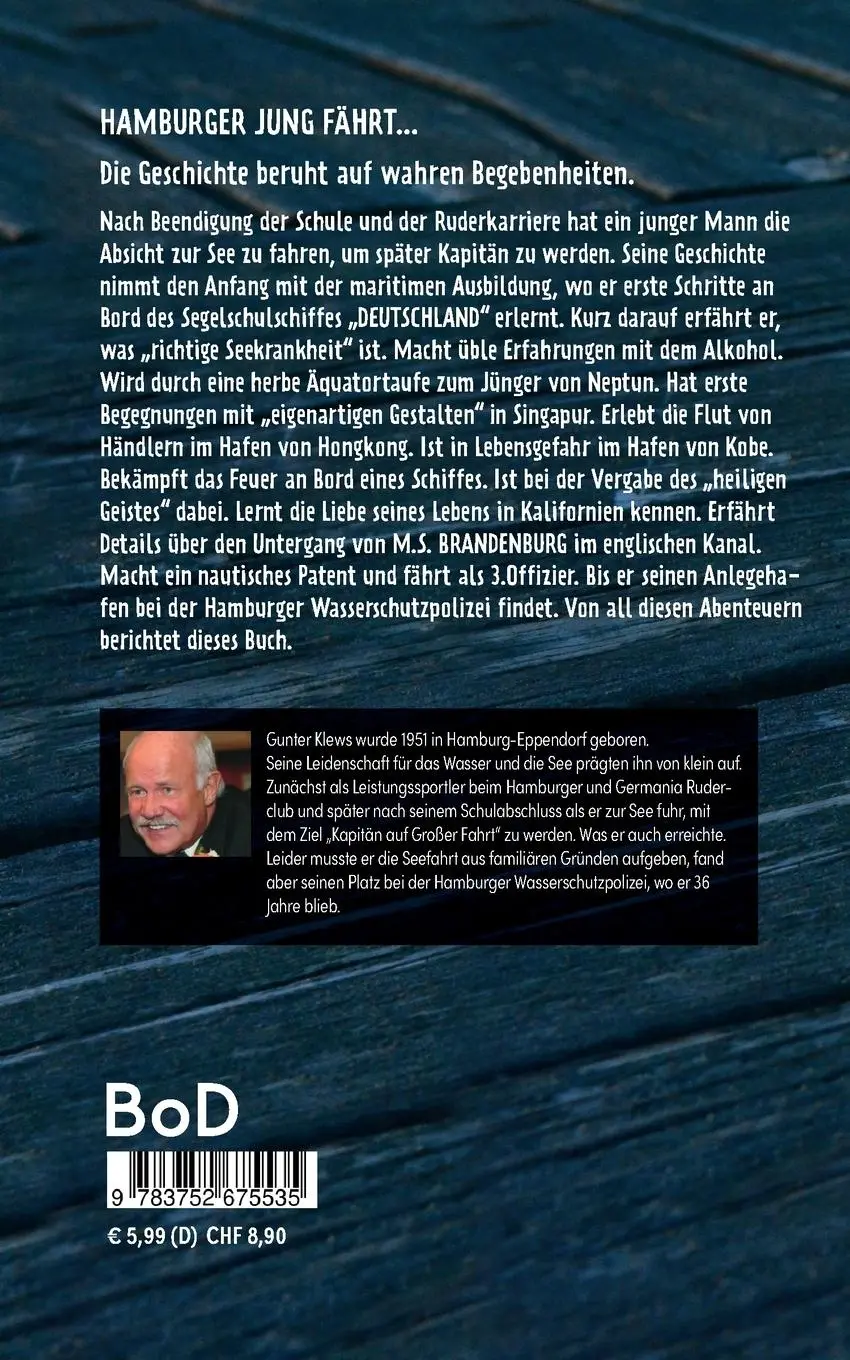 Rückseite: 9783752675535 | Hamburger Jung fährt zur See und berichtet ... | Gunter Klews | Buch