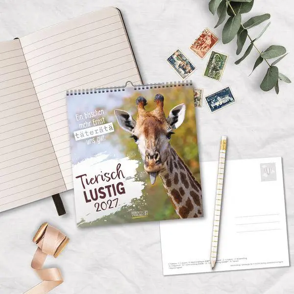 Bild: 9783819305535 | Tierisch lustig 2027 | aufstellbarer Postkartenkalender | Korsch