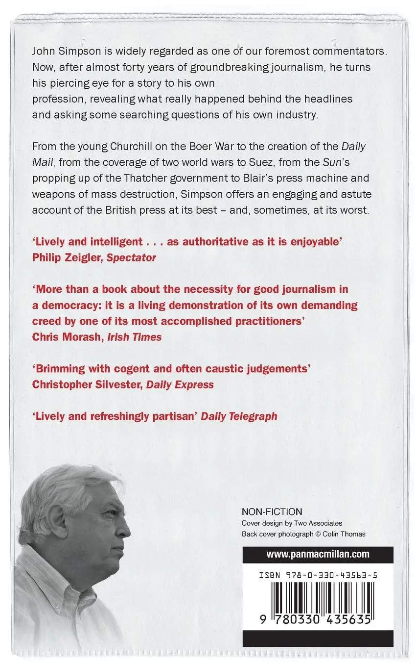 Rückseite: 9780330435635 | Unreliable Sources | How the Twentieth Century Was Reported | Simpson