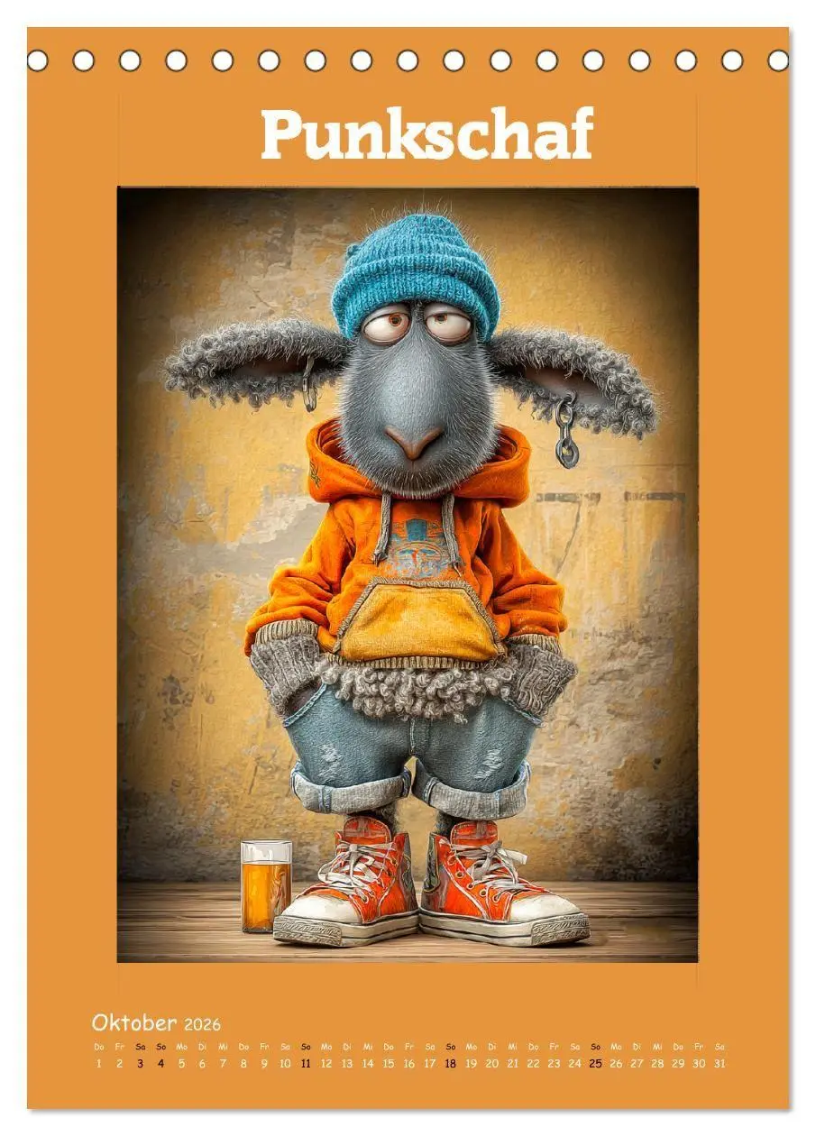 Bild: 9783516735635 | Schafwelt. Coole Schafe im Cartoon-Style (Tischkalender 2026 DIN A5...