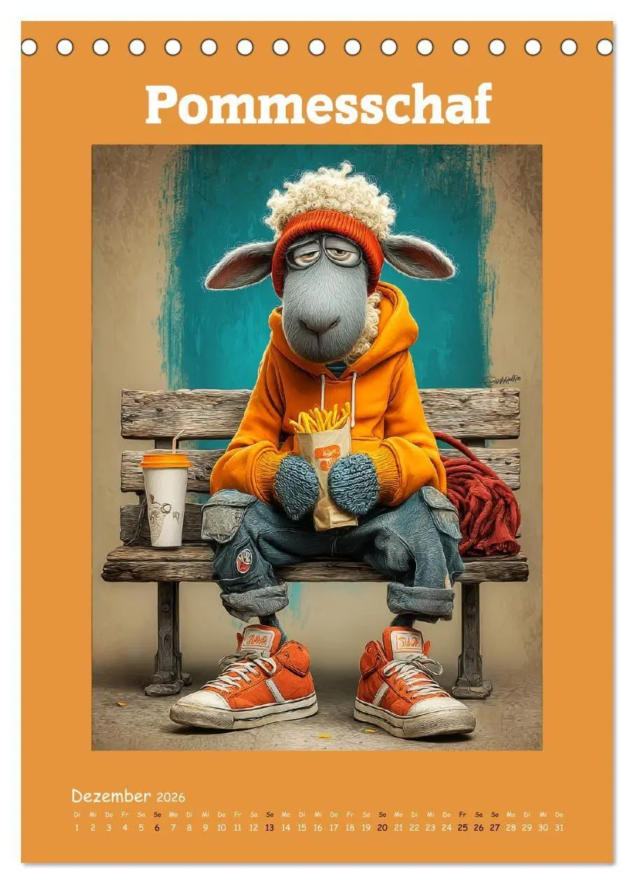 Bild: 9783516735635 | Schafwelt. Coole Schafe im Cartoon-Style (Tischkalender 2026 DIN A5...