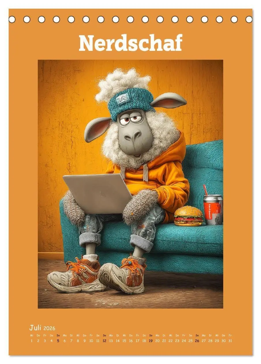 Bild: 9783516735635 | Schafwelt. Coole Schafe im Cartoon-Style (Tischkalender 2026 DIN A5...