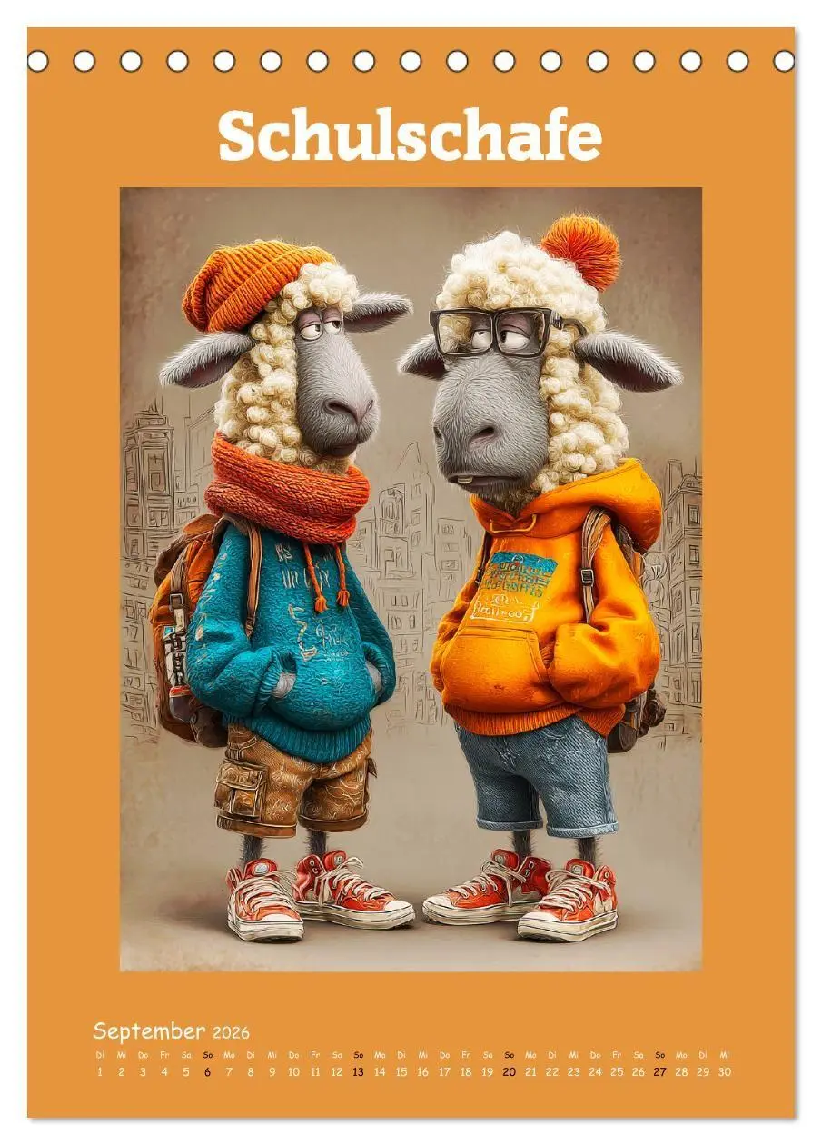 Bild: 9783516735635 | Schafwelt. Coole Schafe im Cartoon-Style (Tischkalender 2026 DIN A5...