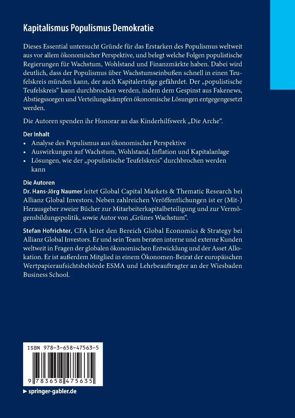 Rückseite: 9783658475635 | Kapitalismus Populismus Demokratie | Stefan Hofrichter (u. a.) | Buch