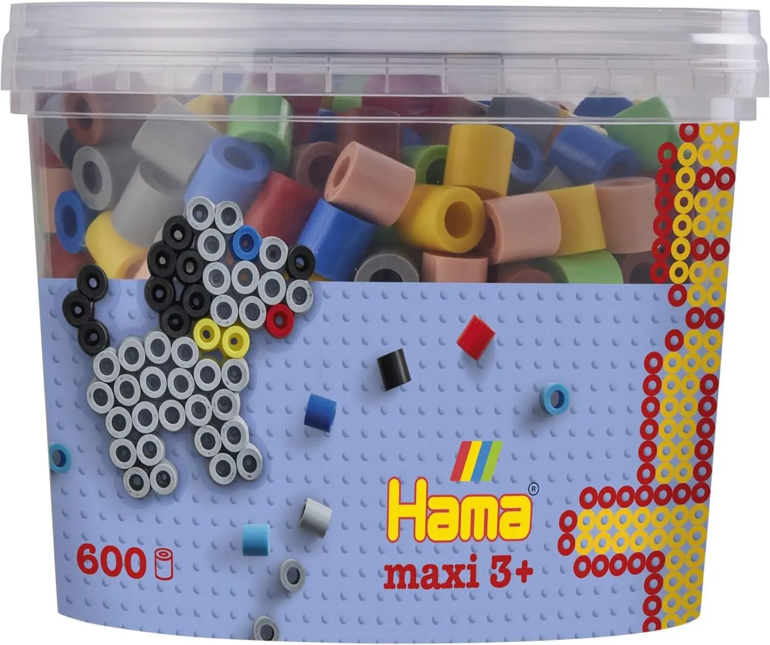 Cover: 28178085735 | Hama 8573 - Perlen, Dose mit ca. 600 Maxi-Bügelperlen, Vollton Mix69