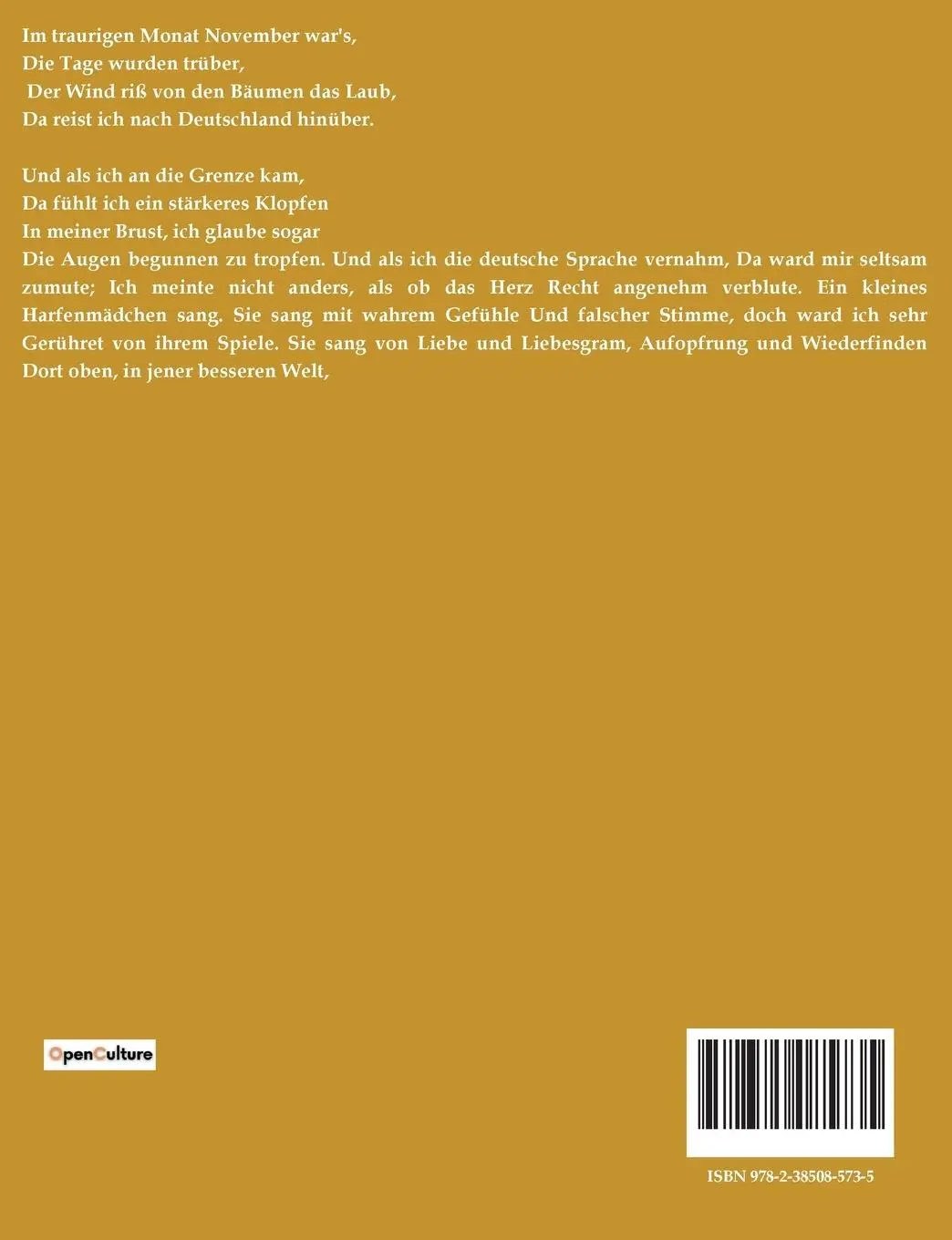 Rückseite: 9782385085735 | DEUTSCHLAND. EIN WINTERMAERCHEN | Heinrich Heine | Taschenbuch | 2022