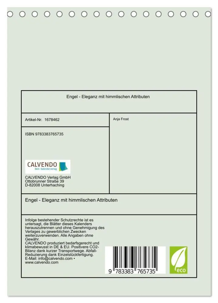 Bild: 9783383765735 | Engel - Eleganz mit himmlischen Attributen (Tischkalender 2025 DIN...