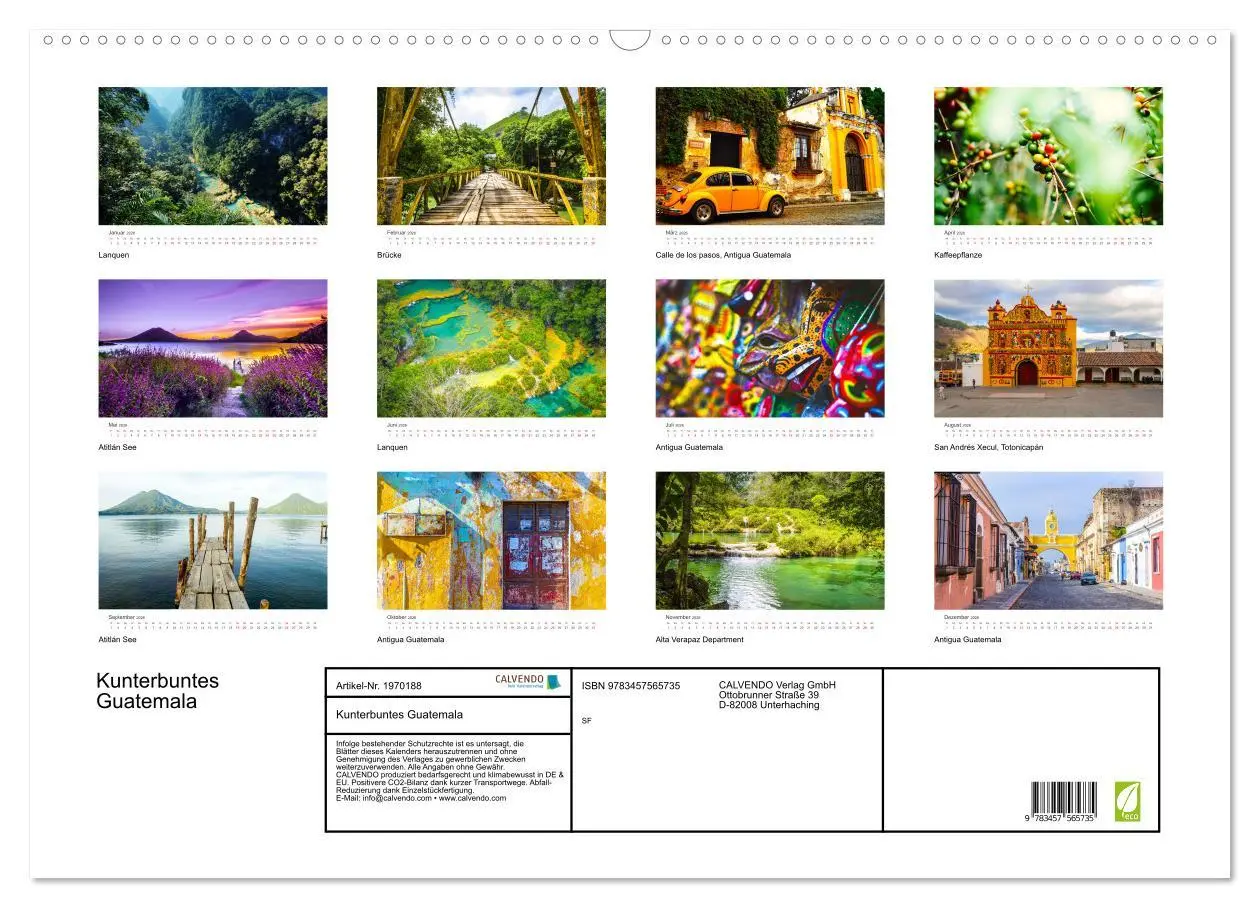 Bild: 9783457565735 | Kunterbuntes Guatemala (Wandkalender 2026 DIN A2 quer), CALVENDO...