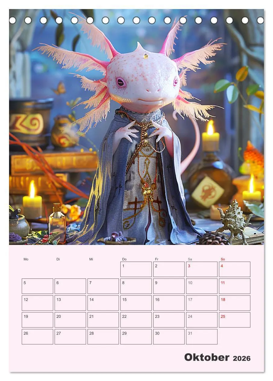 Bild: 9783516275735 | Axolotl. Lustiger Schwanzlurch mit Superkräften (Tischkalender 2026...