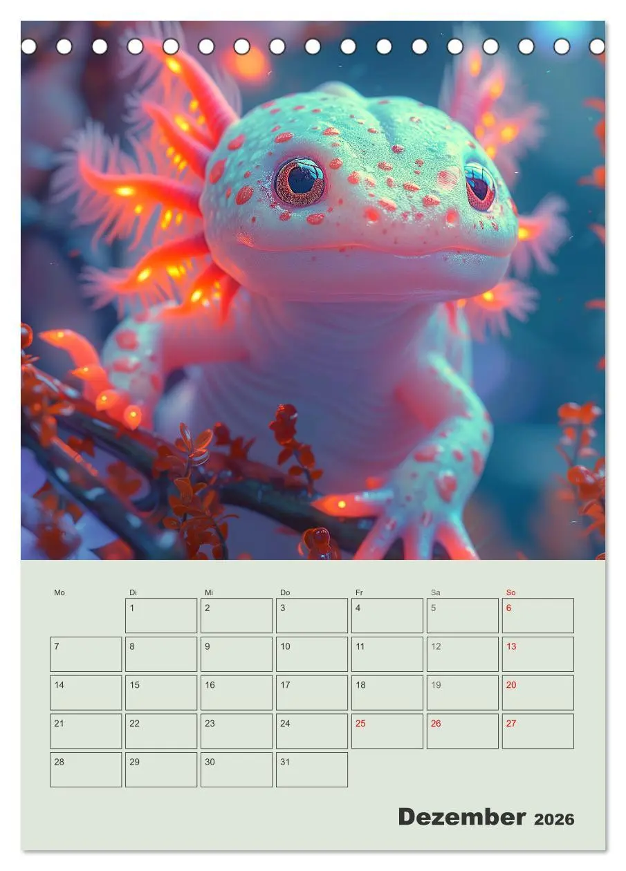 Bild: 9783516275735 | Axolotl. Lustiger Schwanzlurch mit Superkräften (Tischkalender 2026...