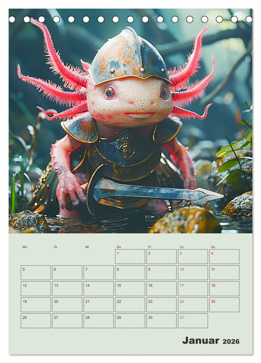 Bild: 9783516275735 | Axolotl. Lustiger Schwanzlurch mit Superkräften (Tischkalender 2026...