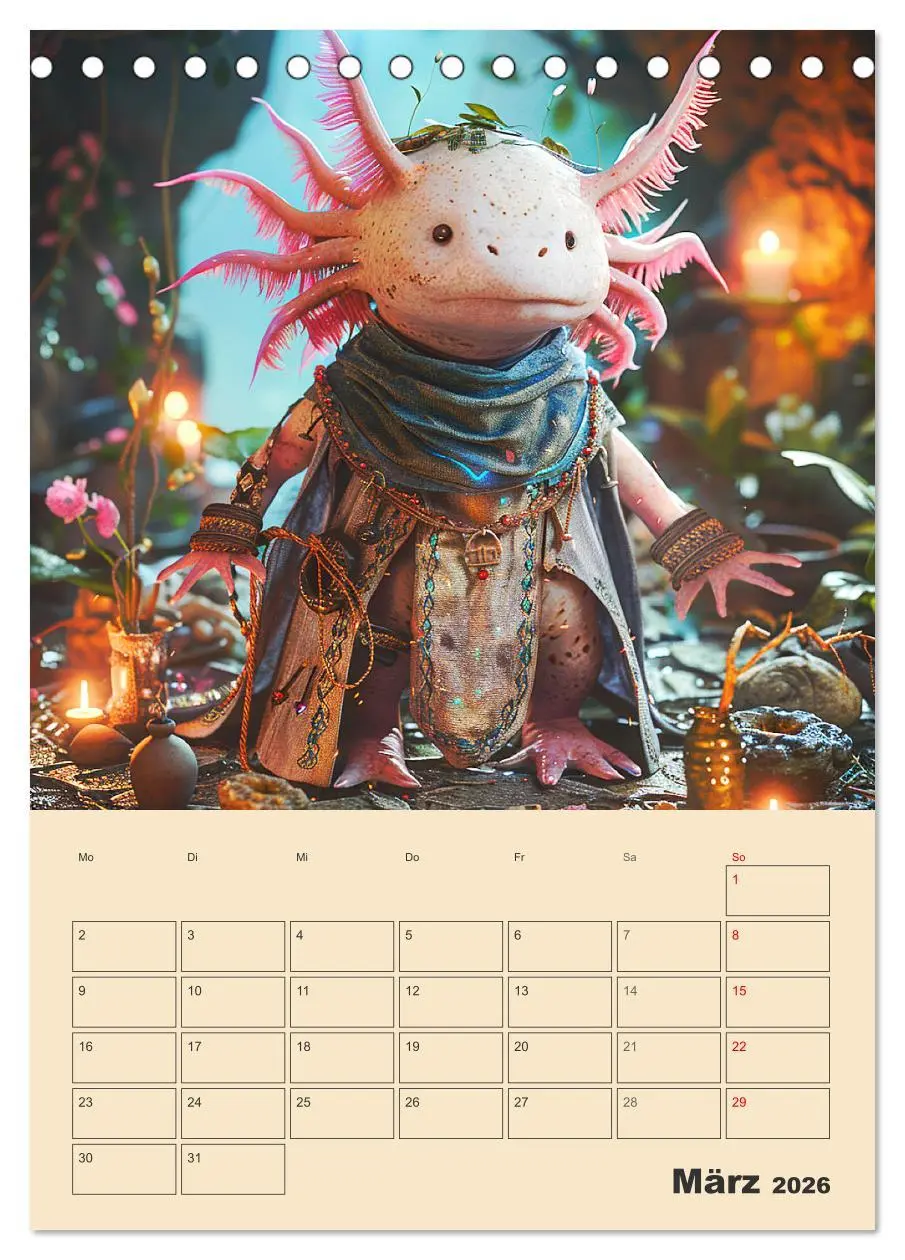 Bild: 9783516275735 | Axolotl. Lustiger Schwanzlurch mit Superkräften (Tischkalender 2026...