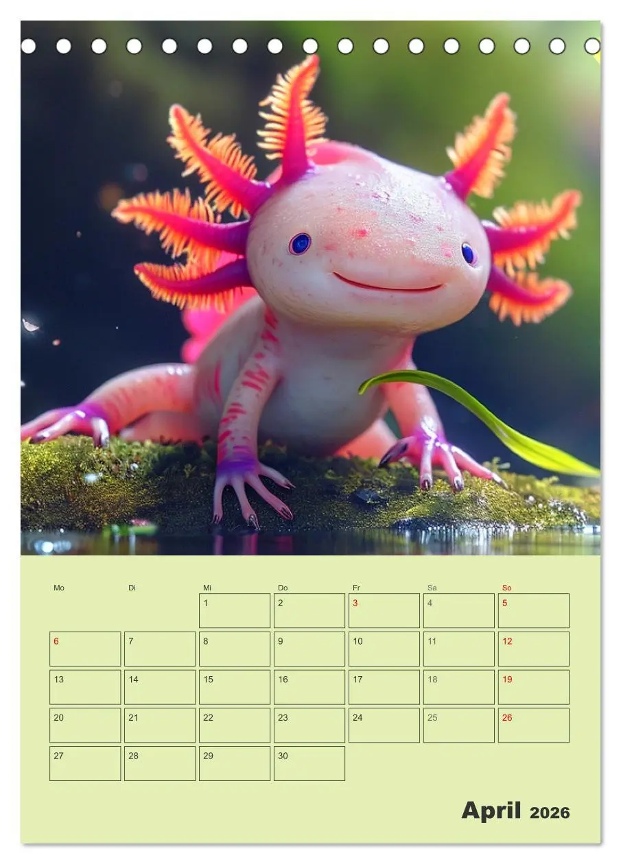 Bild: 9783516275735 | Axolotl. Lustiger Schwanzlurch mit Superkräften (Tischkalender 2026...