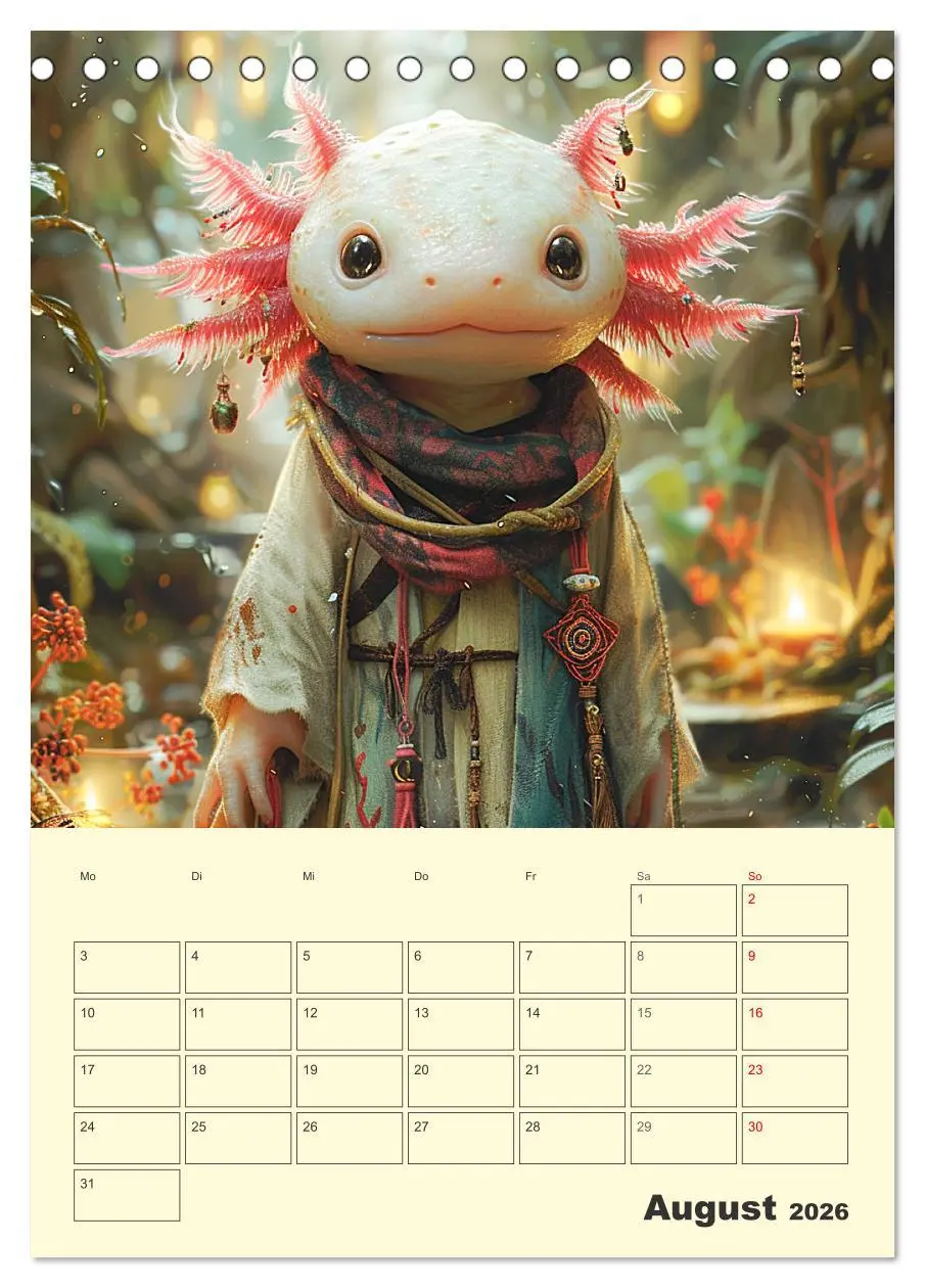 Bild: 9783516275735 | Axolotl. Lustiger Schwanzlurch mit Superkräften (Tischkalender 2026...