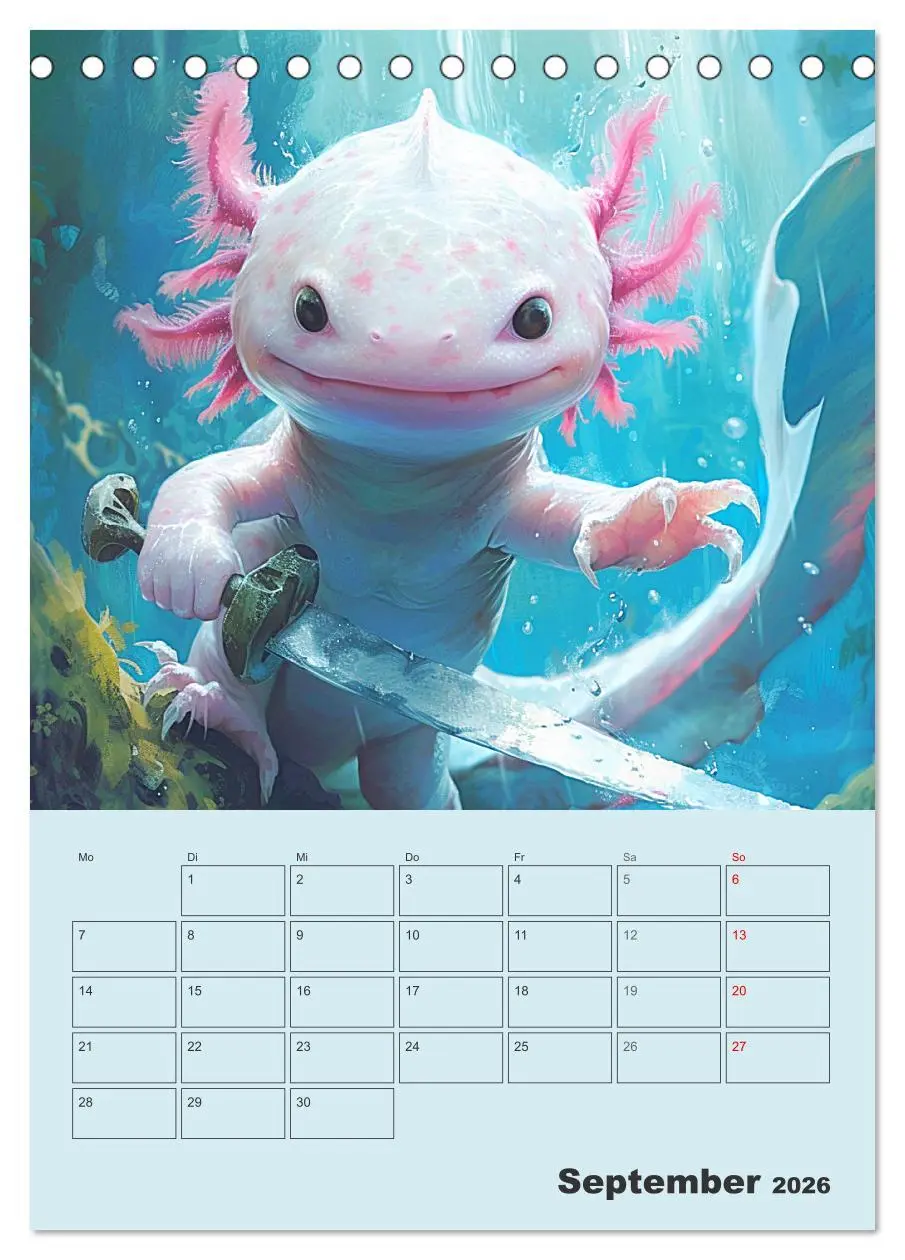 Bild: 9783516275735 | Axolotl. Lustiger Schwanzlurch mit Superkräften (Tischkalender 2026...