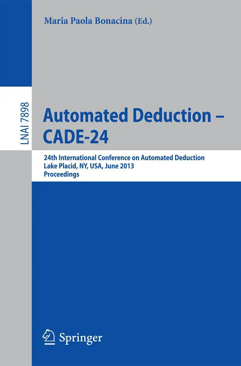 Cover: 9783642385735 | Automated Deduction -- CADE-24 | Maria Paola Bonacina | Taschenbuch