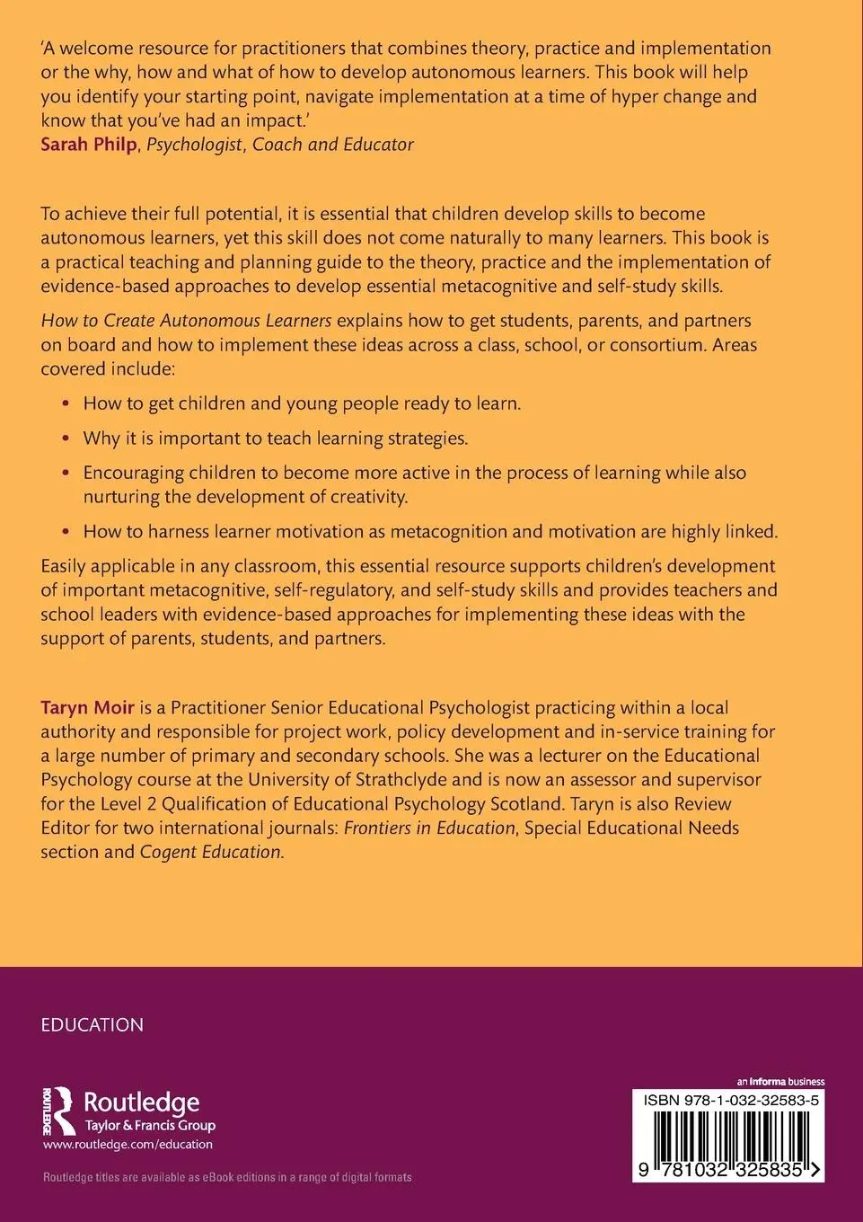 Rückseite: 9781032325835 | How to Create Autonomous Learners | Taryn Moir | Taschenbuch | 2022