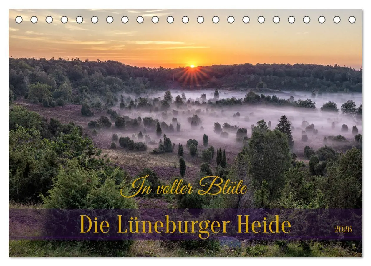 Cover: 9783457485835 | Die Lüneburger Heide - In voller Blüte (Tischkalender 2026 DIN A5...