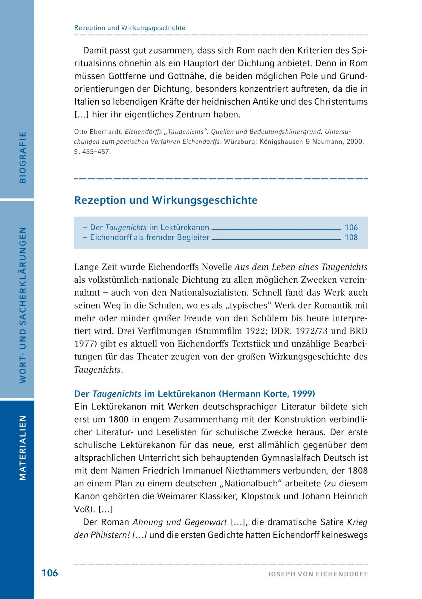 Bild: 9783804425835 | Joseph von Eichendorff: Aus dem Leben eines Taugenichts. Hamburger...