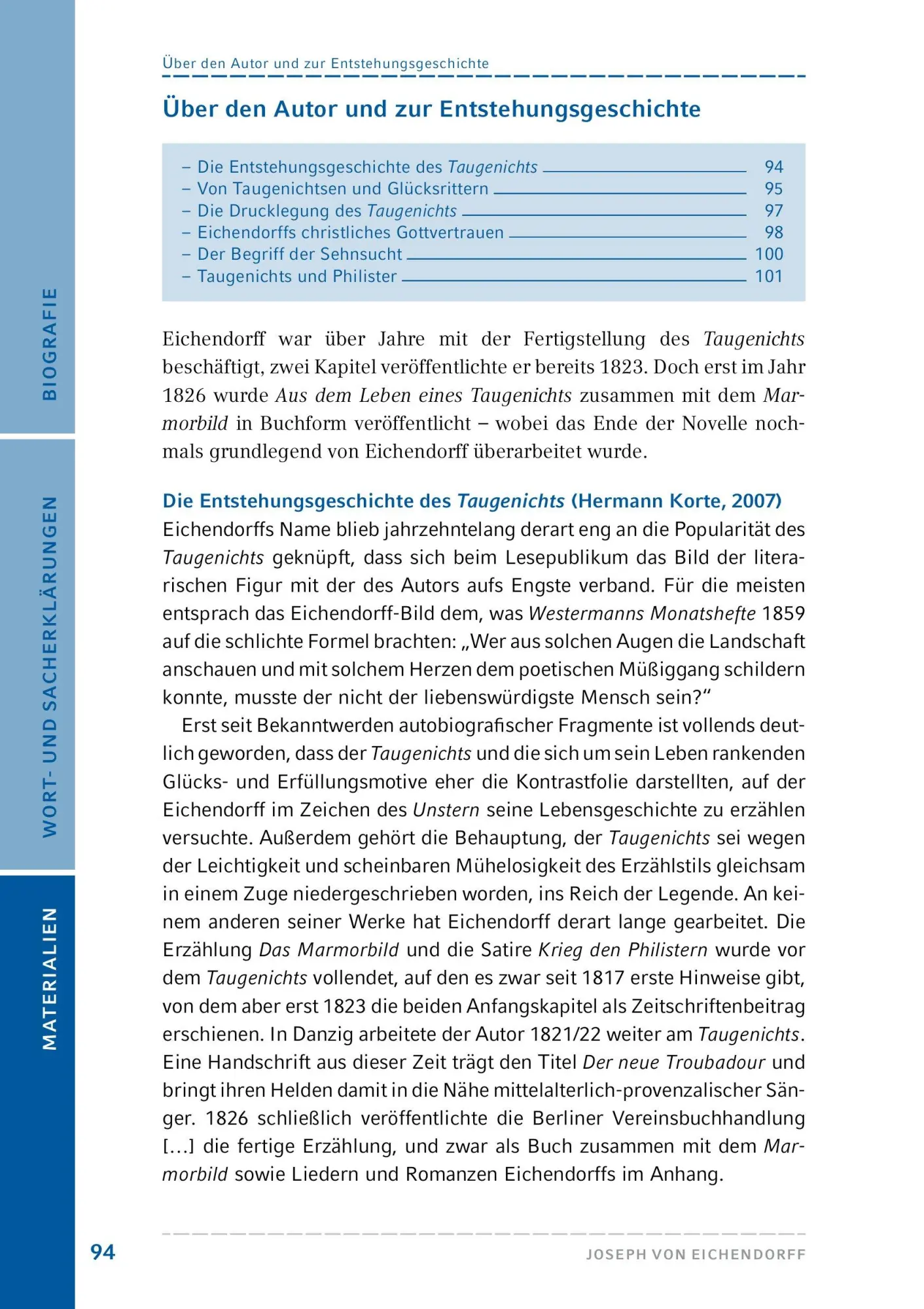 Bild: 9783804425835 | Joseph von Eichendorff: Aus dem Leben eines Taugenichts. Hamburger...