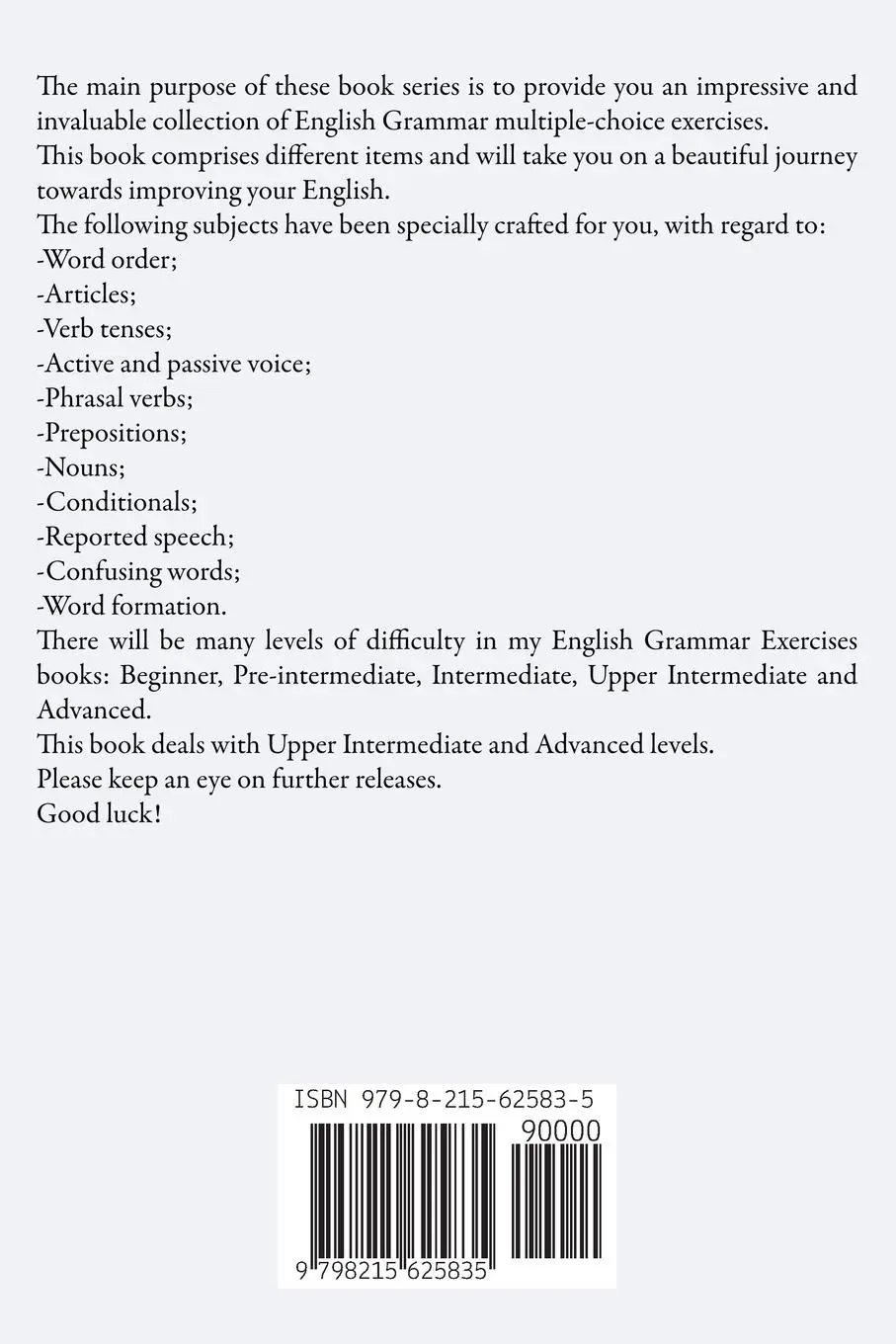 Rückseite: 9798215625835 | English Grammar Exercises With Answers Part 4 | Your Quest Towards C2