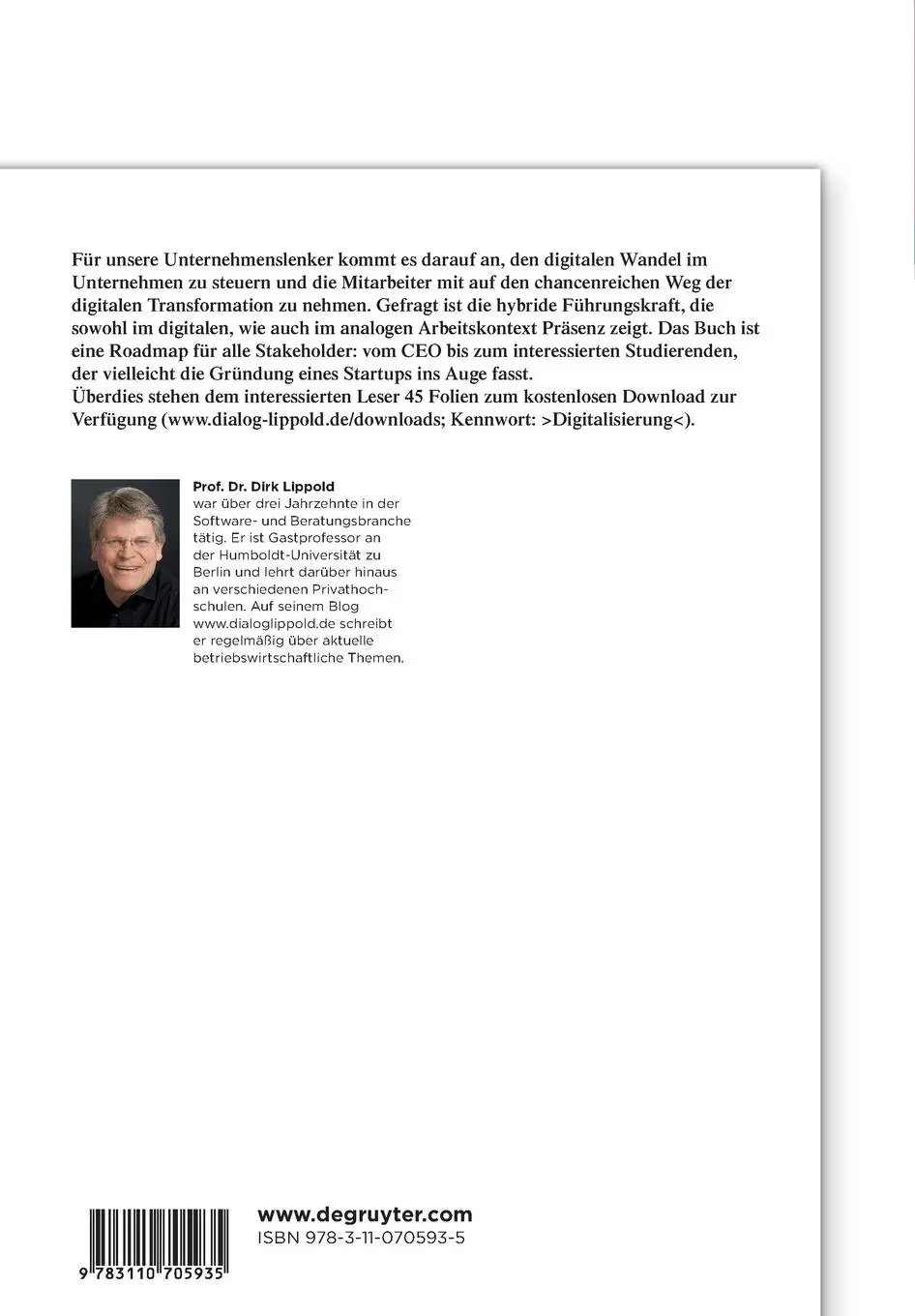 Rückseite: 9783110705935 | Digital (mit)denken - analog lenken | Dirk Lippold | Taschenbuch | X