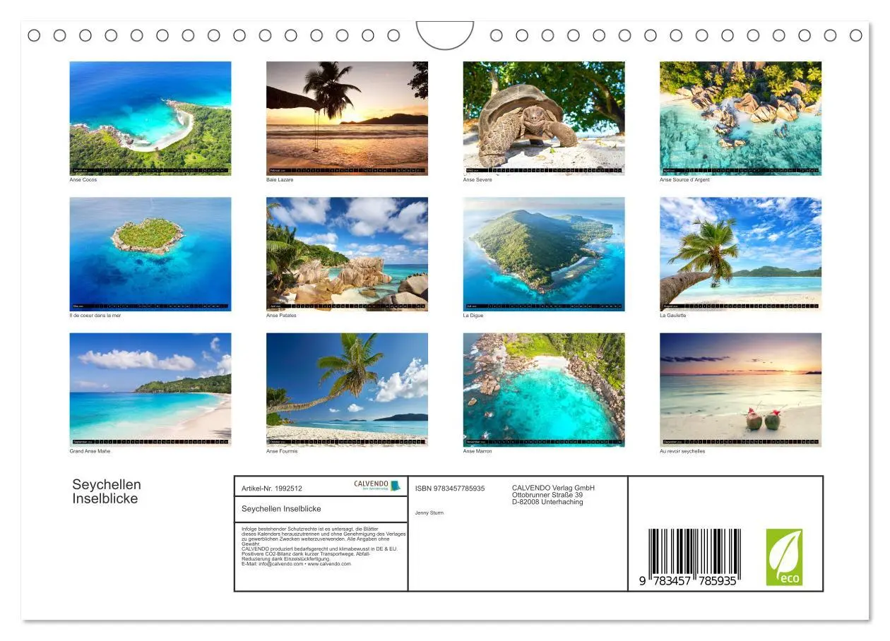 Bild: 9783457785935 | Seychellen Inselblicke (Wandkalender 2026 DIN A4 quer), CALVENDO...