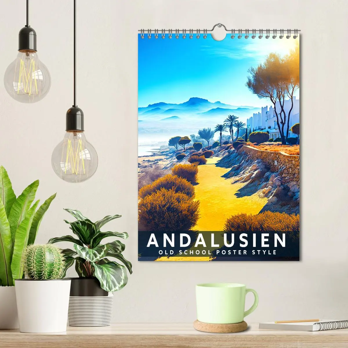 Bild: 9783516325935 | Andalusien - Old School Poster Style (Wandkalender 2026 DIN A4...
