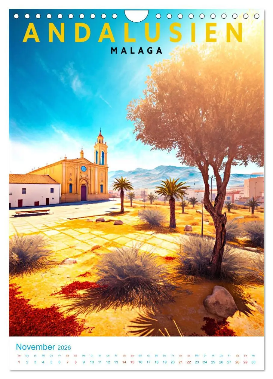 Bild: 9783516325935 | Andalusien - Old School Poster Style (Wandkalender 2026 DIN A4...