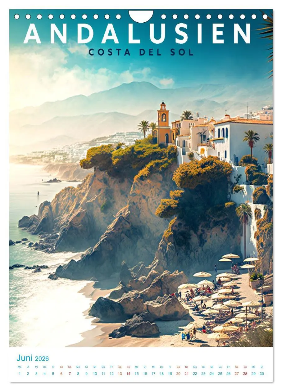 Bild: 9783516325935 | Andalusien - Old School Poster Style (Wandkalender 2026 DIN A4...