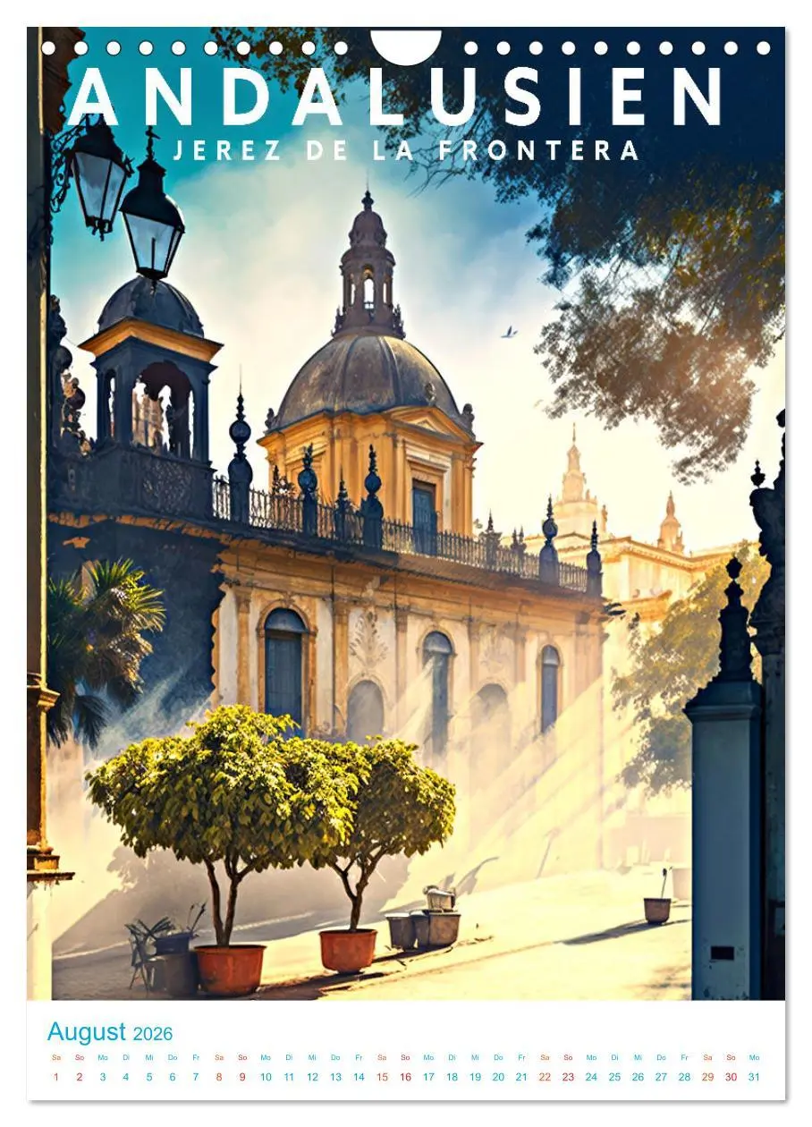 Bild: 9783516325935 | Andalusien - Old School Poster Style (Wandkalender 2026 DIN A4...