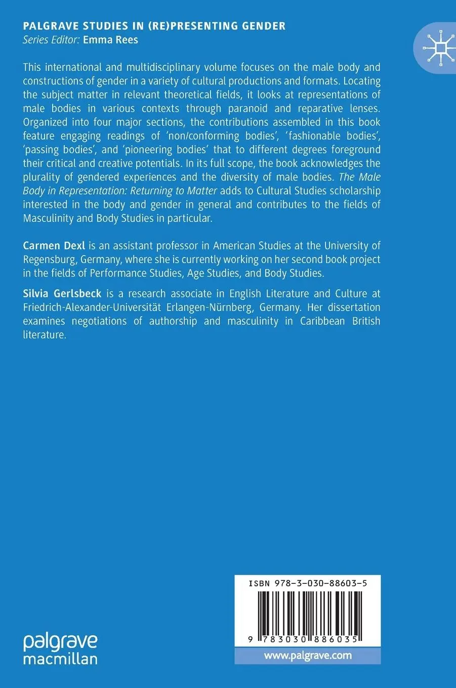 Rückseite: 9783030886035 | The Male Body in Representation | Returning to Matter | Dexl (u. a.)