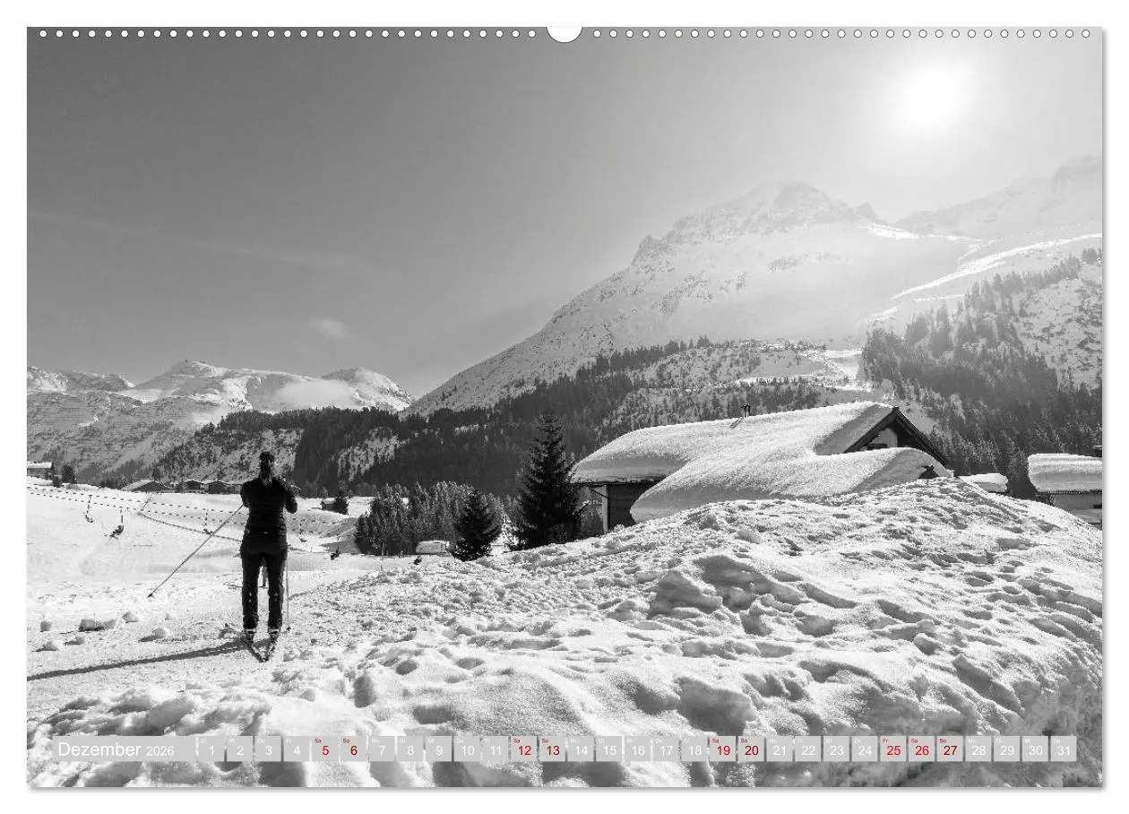 Bild: 9783457816035 | Arlberg black and white (Wandkalender 2026 DIN A2 quer), CALVENDO...