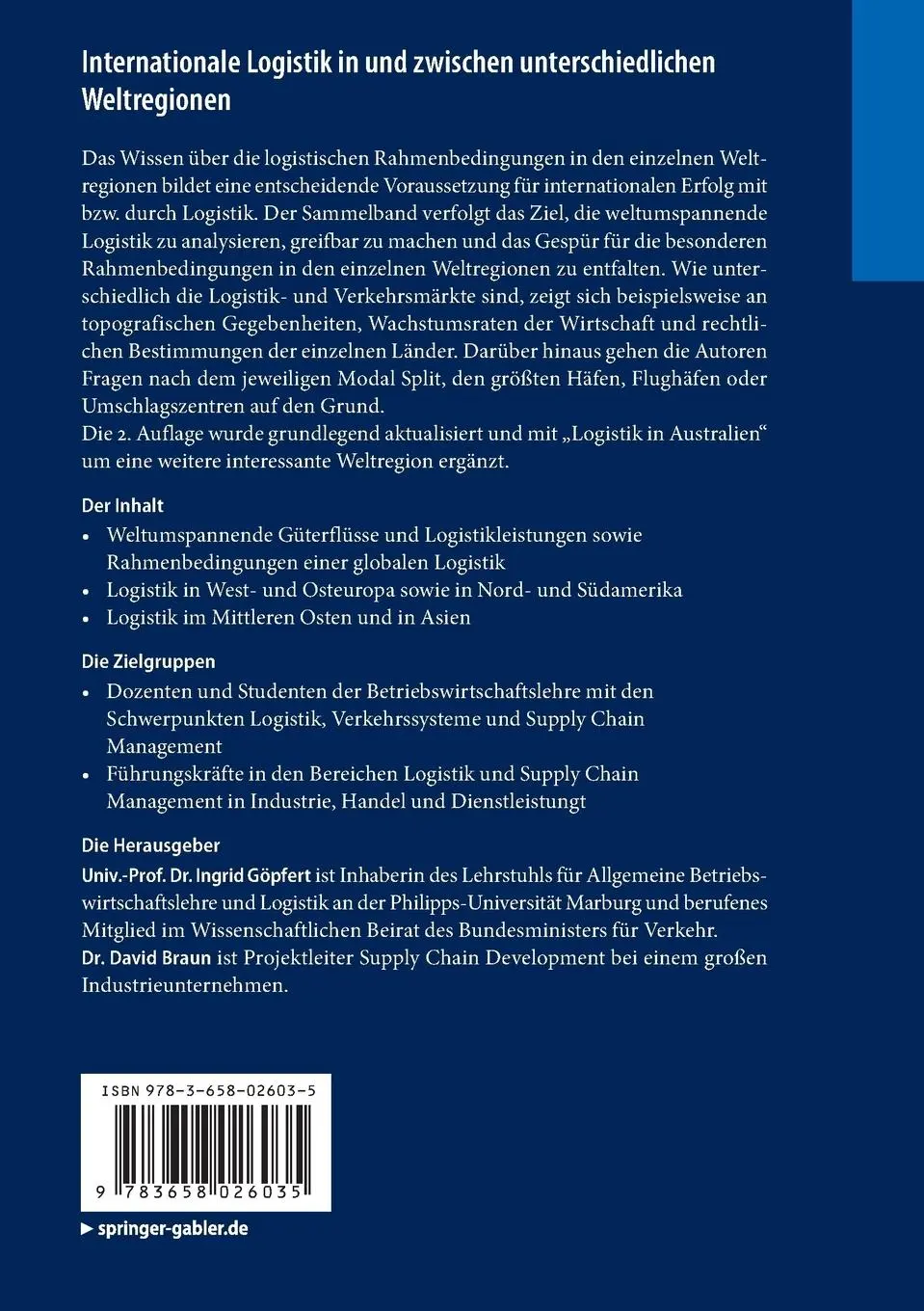 Rückseite: 9783658026035 | Internationale Logistik in und zwischen unterschiedlichen Weltregionen