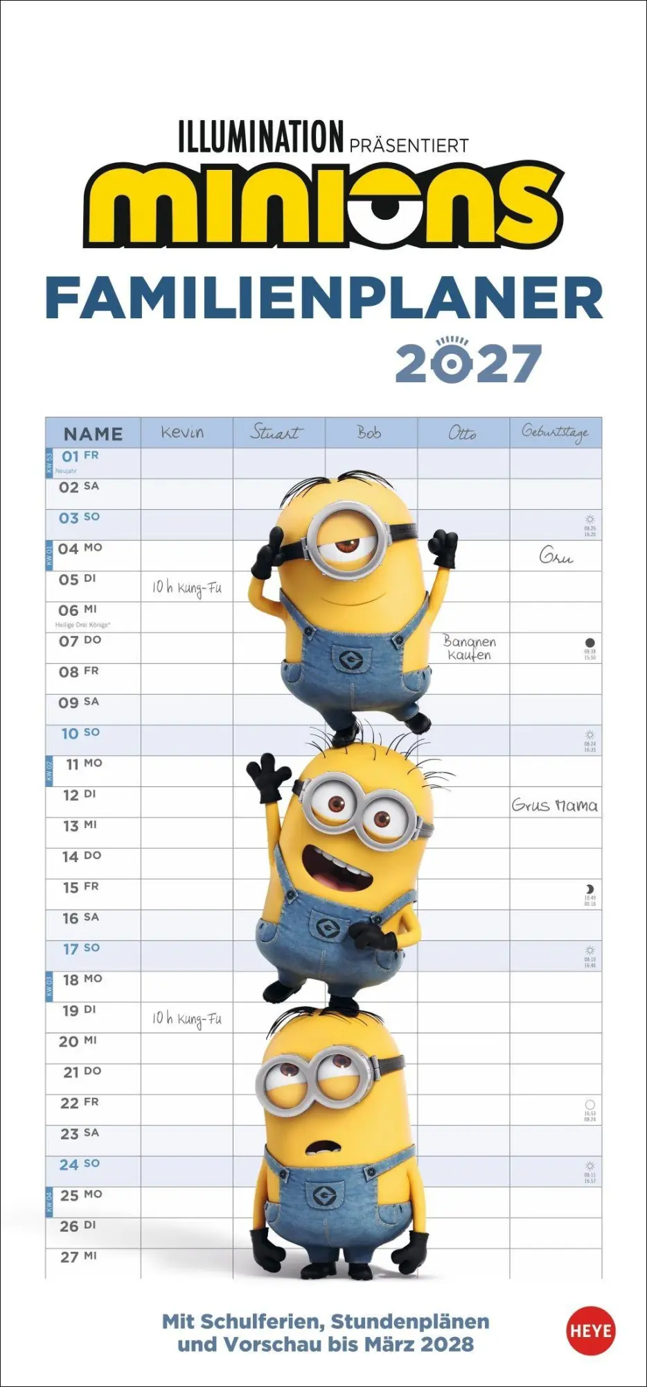 Cover: 9783756416035 | Minions Familienplaner 2027 | Heye | Kalender | Familienplaner Athesia