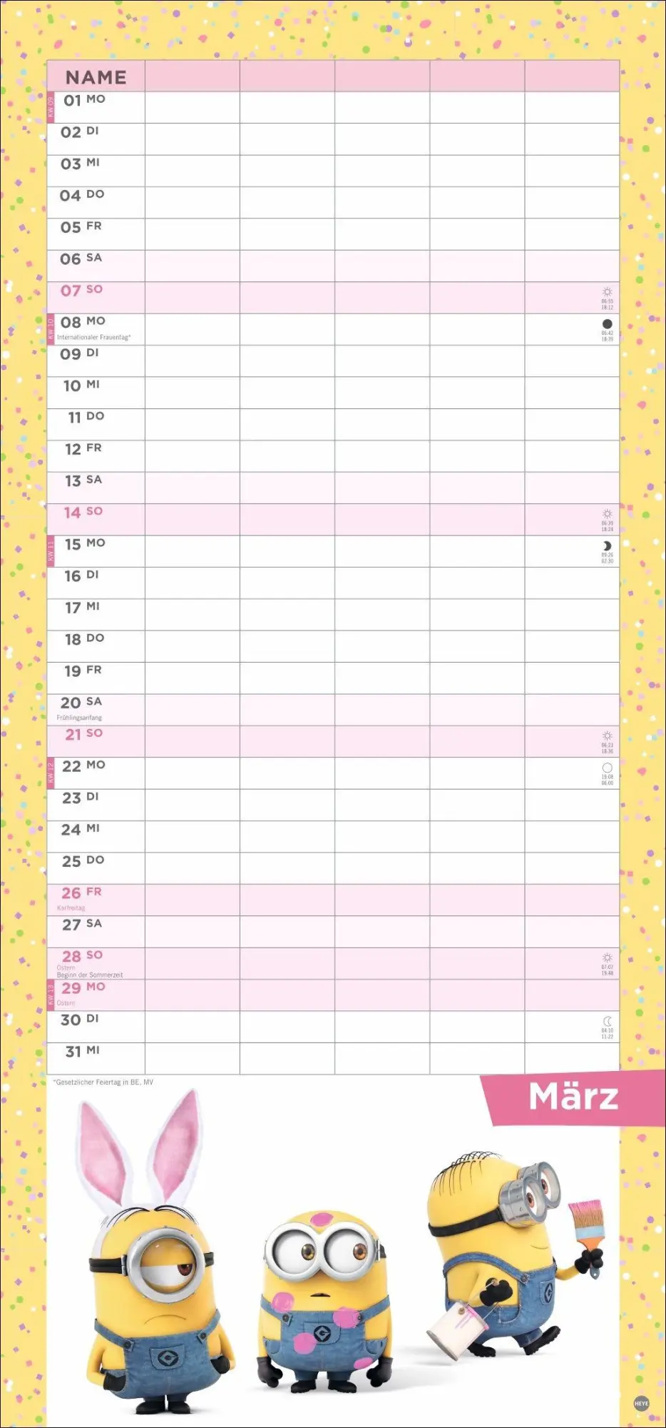 Bild: 9783756416035 | Minions Familienplaner 2027 | Heye | Kalender | Familienplaner Athesia