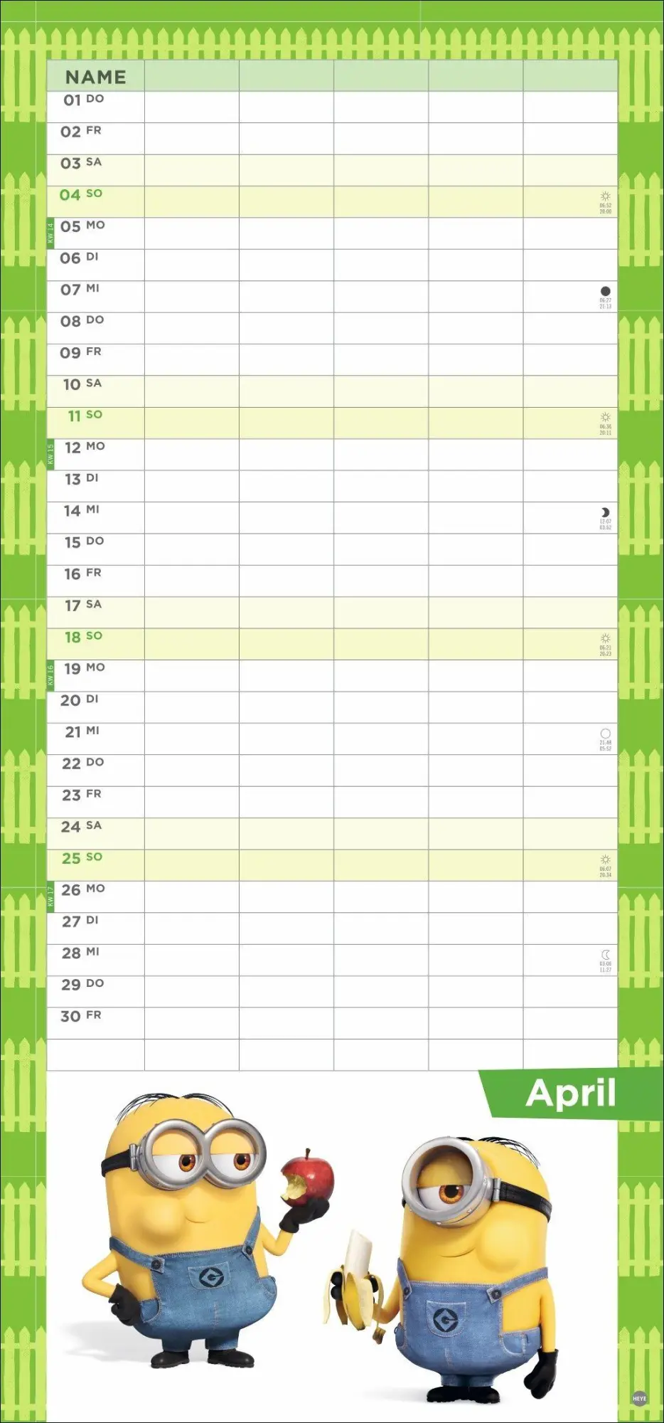 Bild: 9783756416035 | Minions Familienplaner 2027 | Heye | Kalender | Familienplaner Athesia