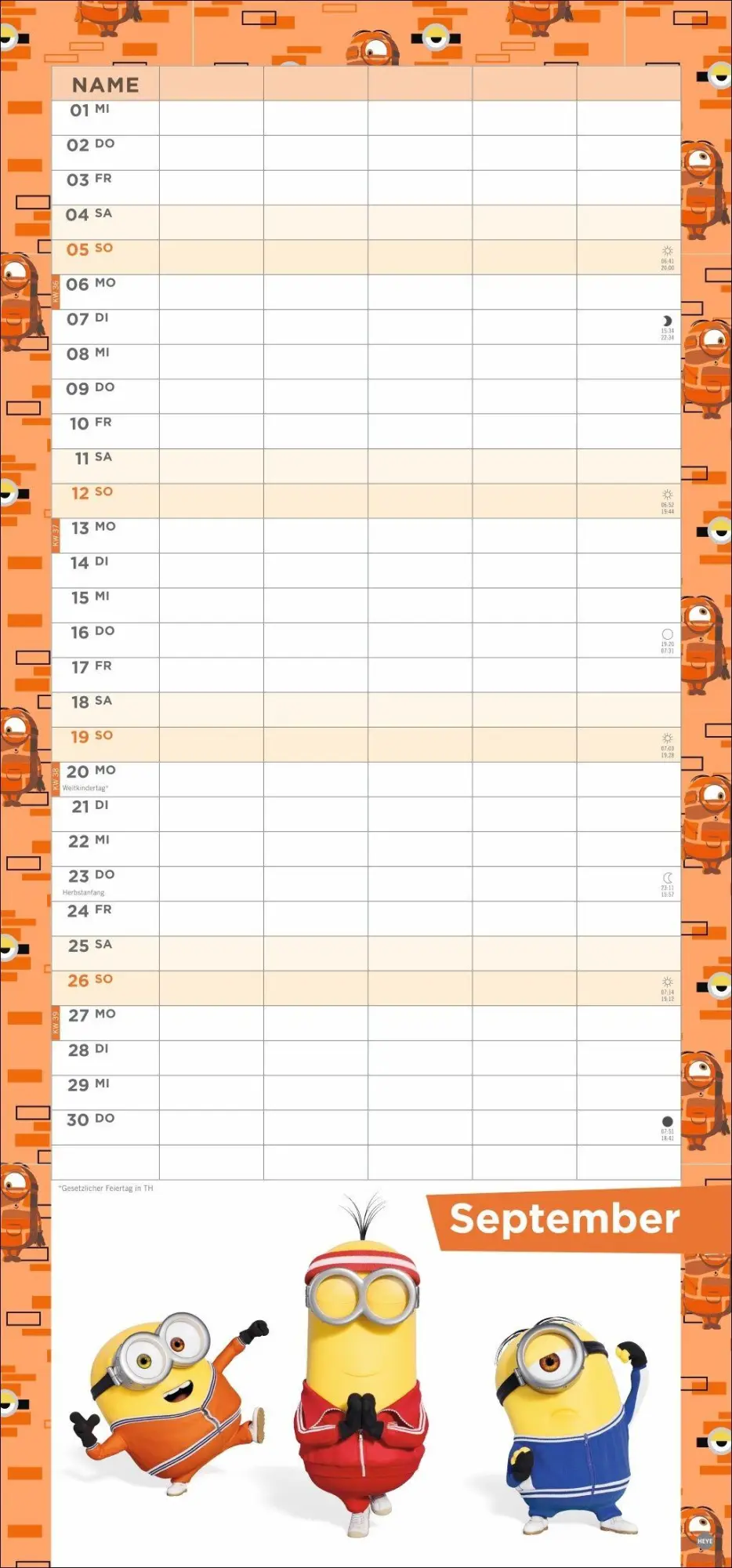 Bild: 9783756416035 | Minions Familienplaner 2027 | Heye | Kalender | Familienplaner Athesia