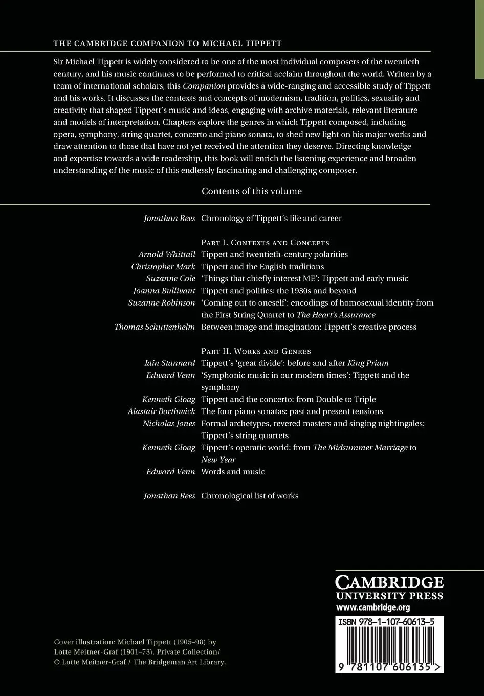Rückseite: 9781107606135 | The Cambridge Companion to Michael Tippett | Kenneth Gloag (u. a.)