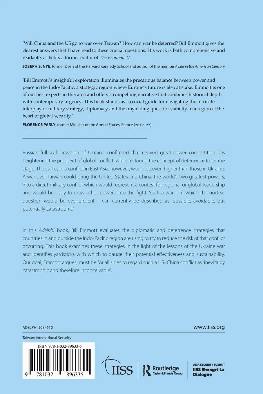 Rückseite: 9781032896335 | Deterrence, Diplomacy and the Risk of Conflict Over Taiwan | Emmott