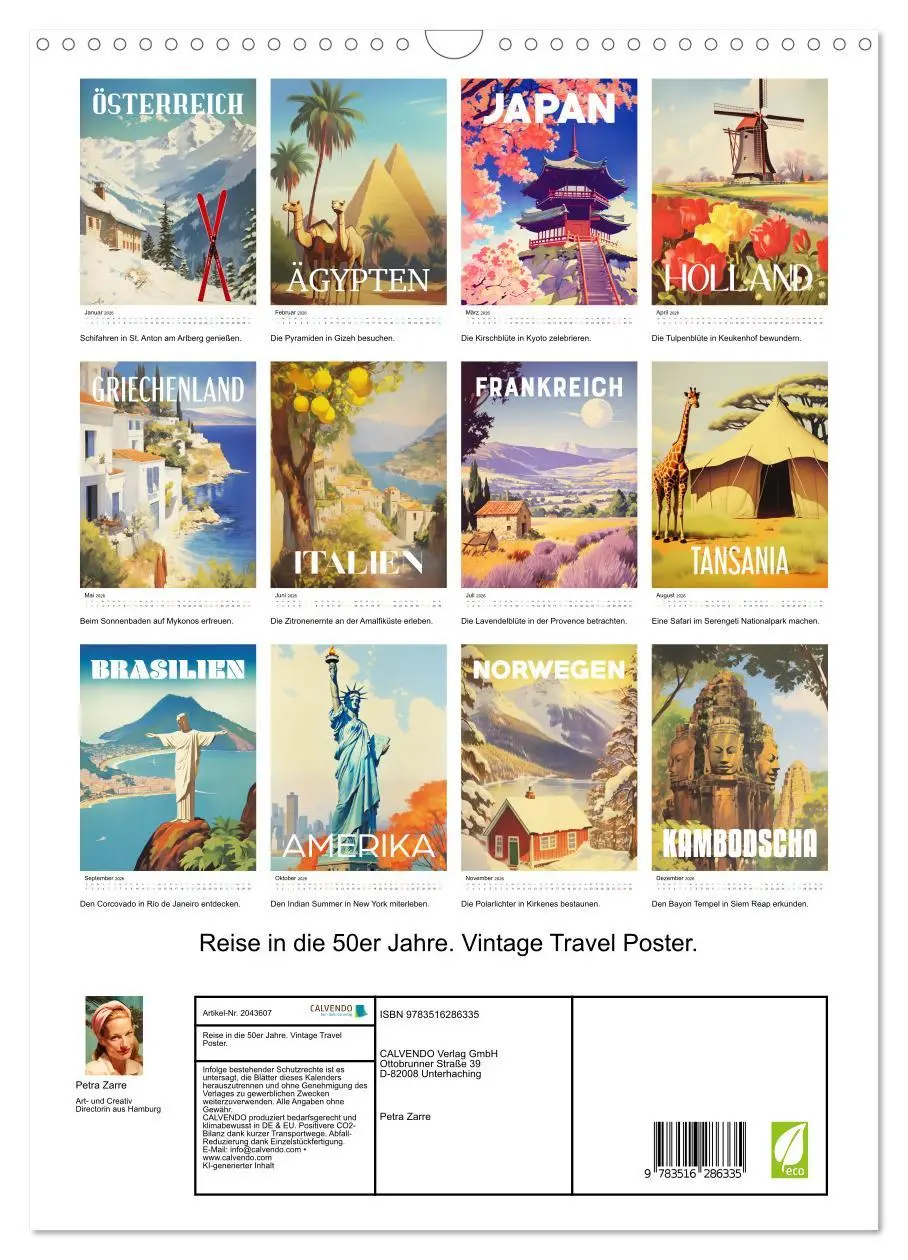 Bild: 9783516286335 | Reise in die 50er Jahre. Vintage Travel Poster. (Wandkalender 2026...