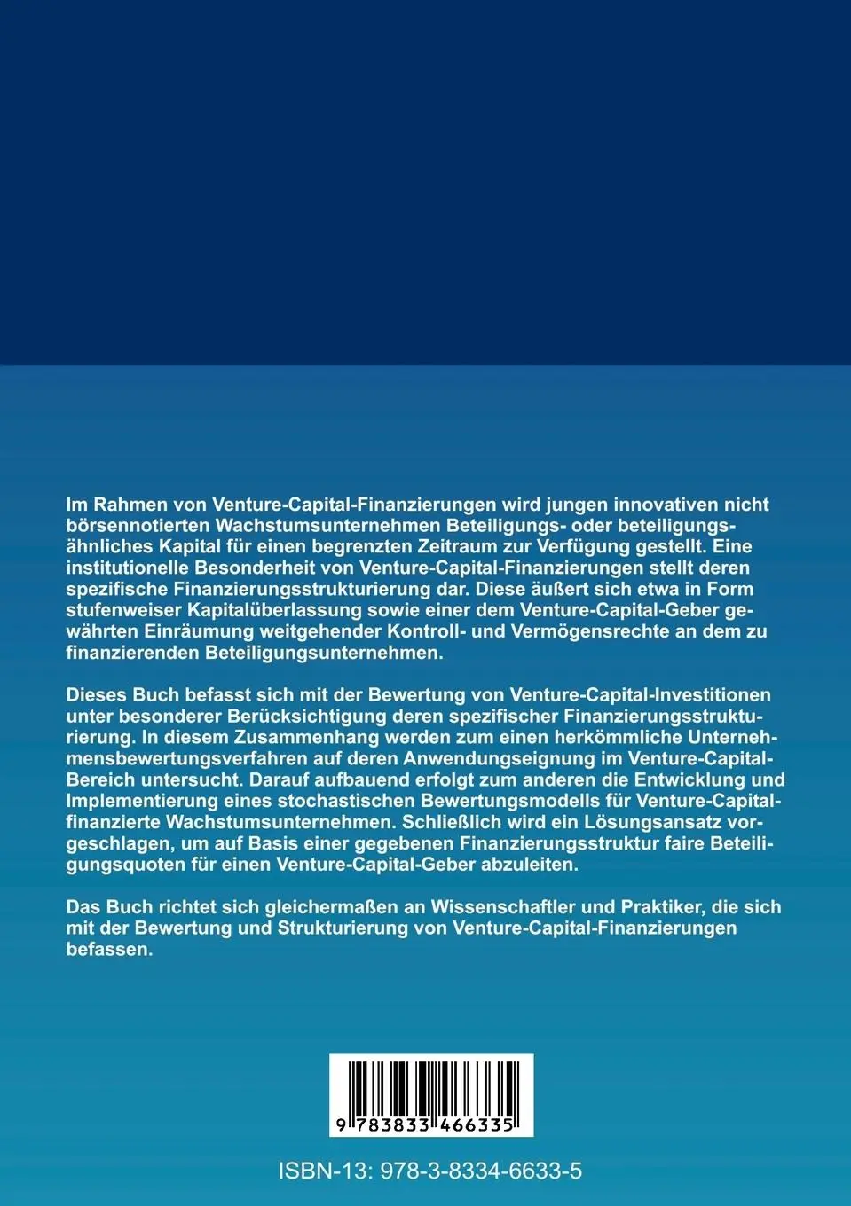 Rückseite: 9783833466335 | Bewertung von Venture-Capital-Investitionen | Christian Tallau | Buch