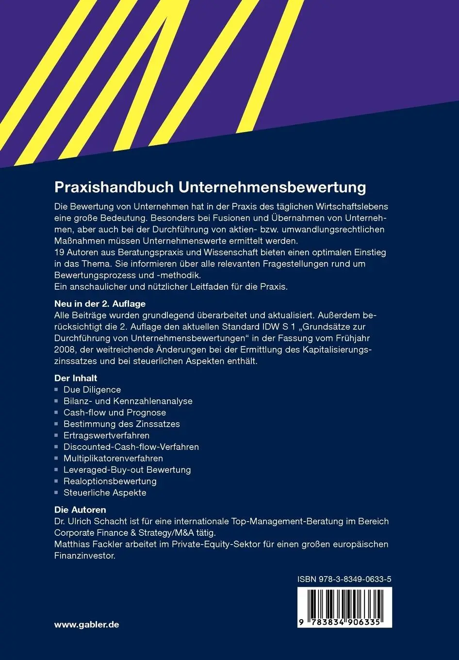 Rückseite: 9783834906335 | Praxishandbuch Unternehmensbewertung | Matthias Fackler (u. a.) | Buch
