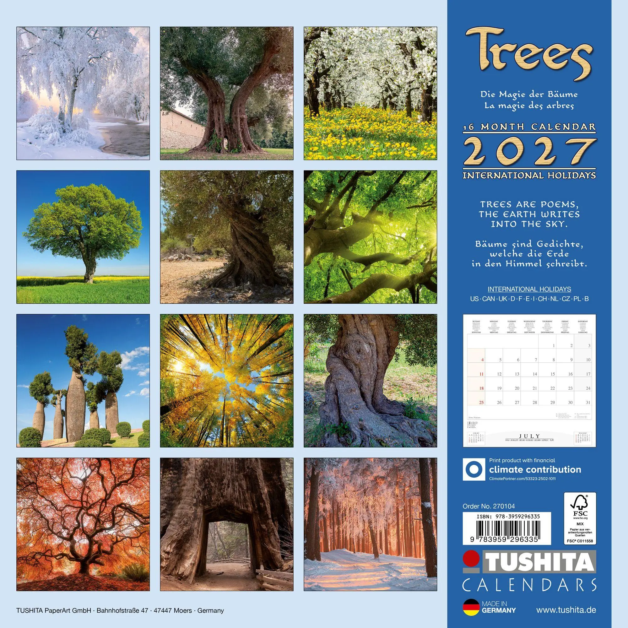 Bild: 9783959296335 | Trees 2027 | Kalender 2027 | Kalender | Mindful editions | 28 S.