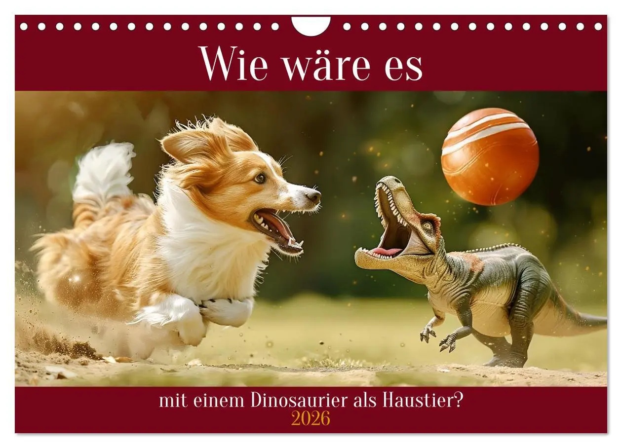 Cover: 9783457326435 | Wie wäre es mit einem Dinosaurier als Haustier? (Wandkalender 2026...