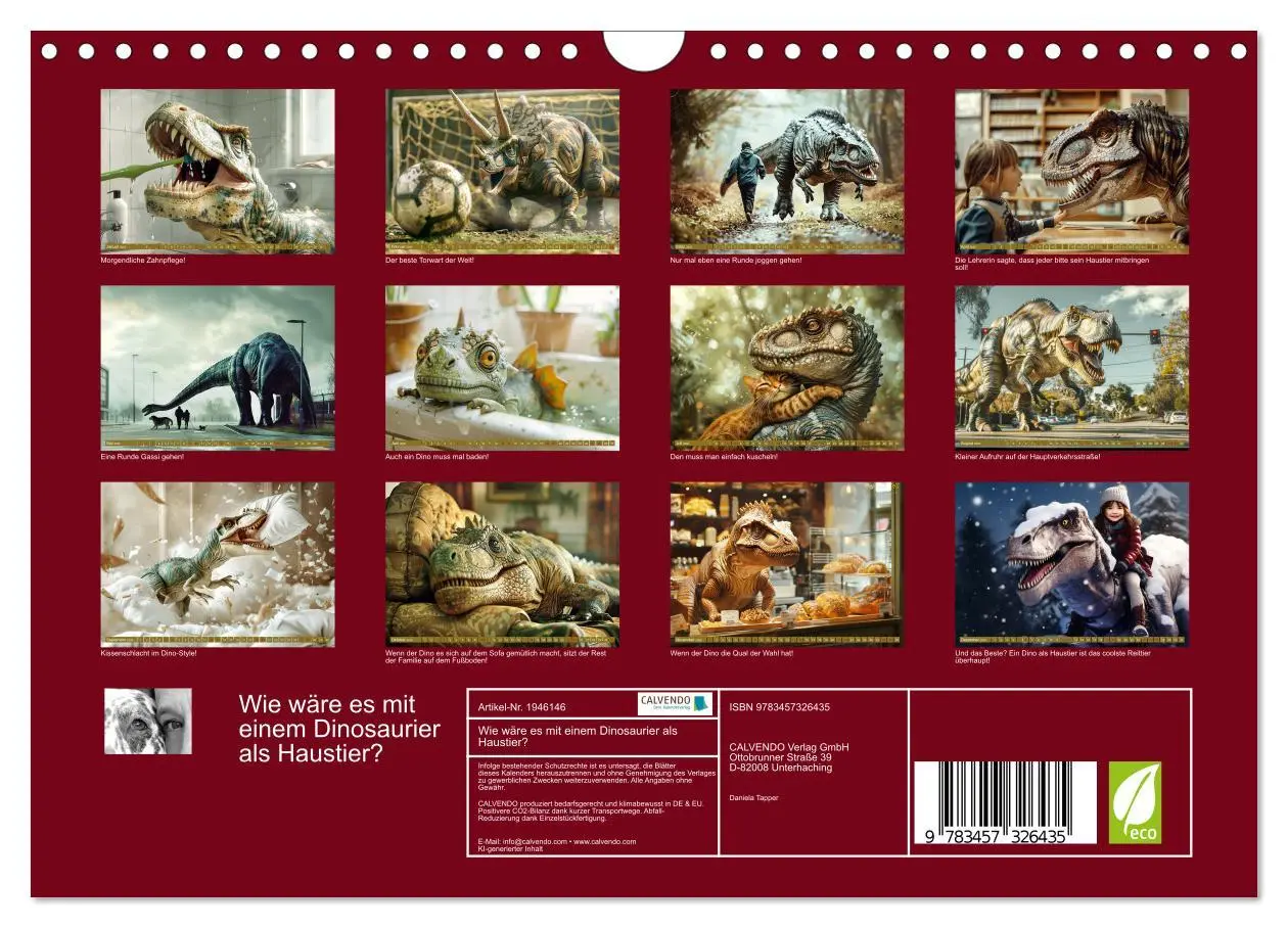 Bild: 9783457326435 | Wie wäre es mit einem Dinosaurier als Haustier? (Wandkalender 2026...