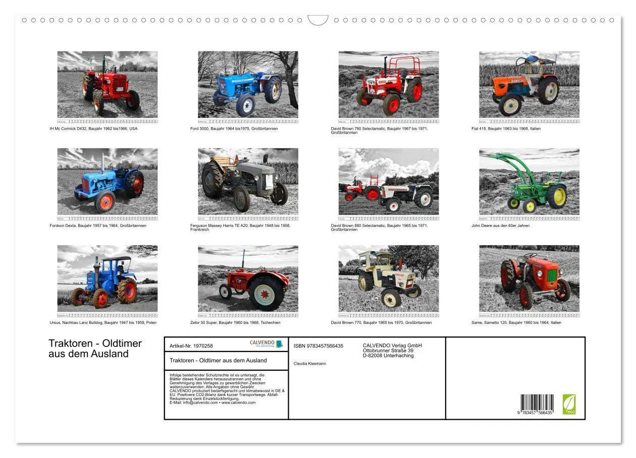 Bild: 9783457566435 | Traktoren - Oldtimer aus dem Ausland (Wandkalender 2026 DIN A2...